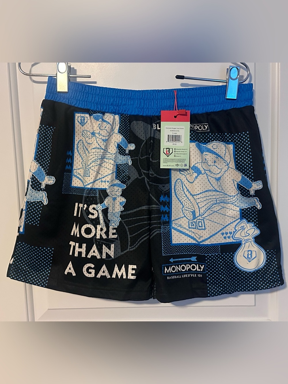 Youth baseball lifestyle monopoly shorts